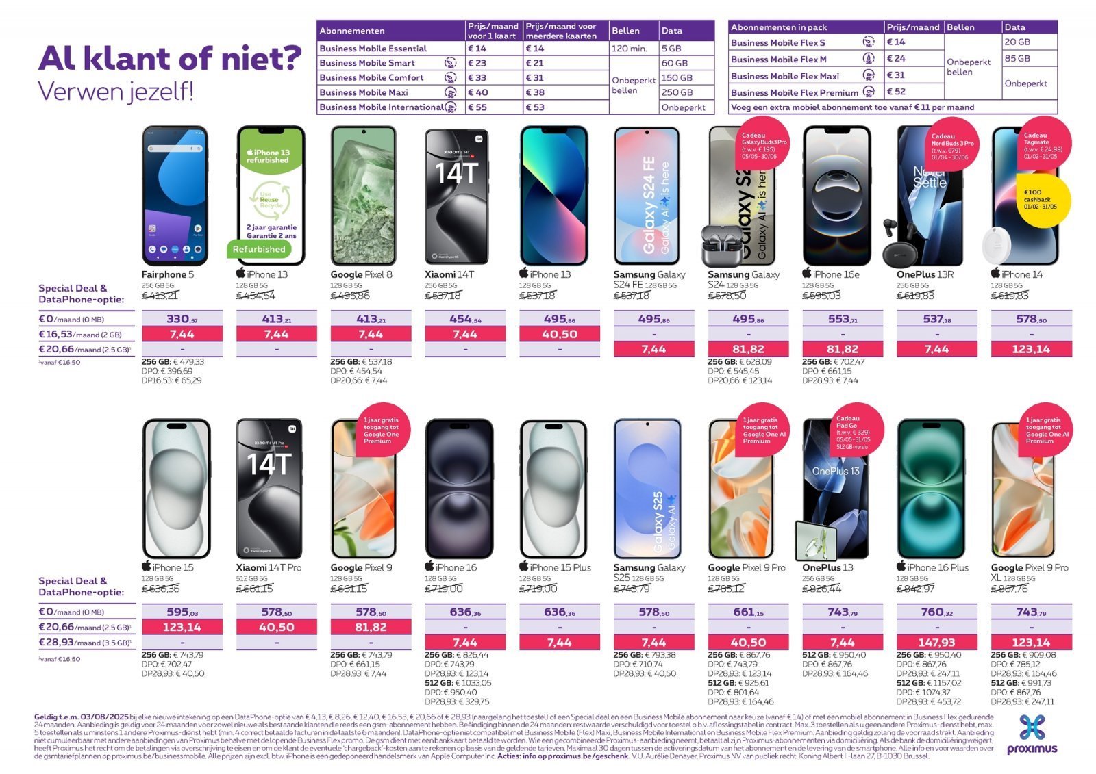 Catalogue des offres de Proximus du May  1, 2025 au Aug  3, 2025 - Proximus folder tot 03.08.2025